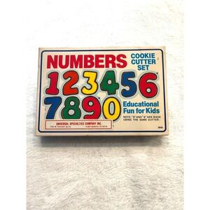 Vintage 1984‎ Fox Run Numbers Cookie Cutter Set Metal Retro 0-9 Birthday Baking